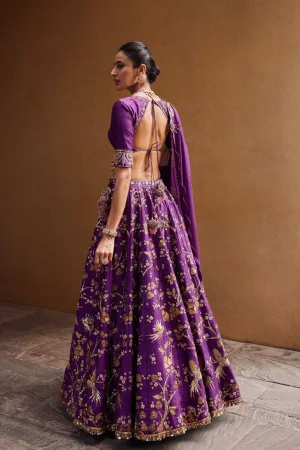 Royal Amethyst Thai Silk Lehenga Set