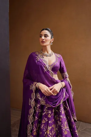 Royal Amethyst Thai Silk Lehenga Set
