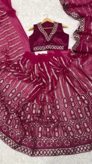 Rosé Sparkle Georgette Party Wear Saree