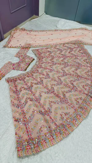 Blush Royale Faux Georgette Lehenga Set