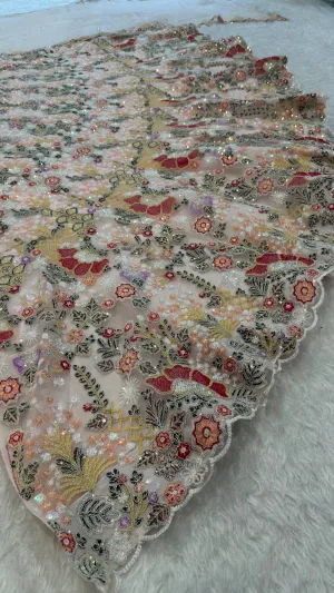 Floral Rainbow Sequin Net Lehenga Set
