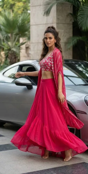Rani Glow Georgette Indo Skirt Set