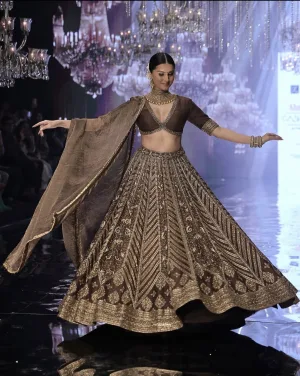 Chocolate Royale Thai Silk Designer Lehenga
