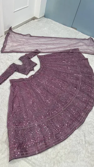 Twilight Sparkle Sequin Net Lehenga Set