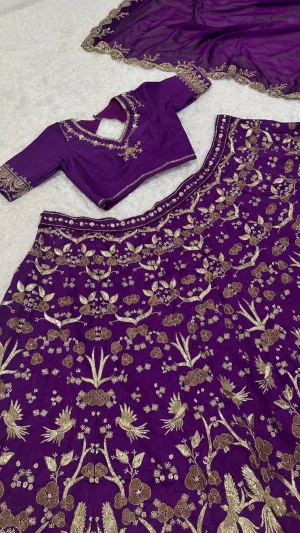 Royal Amethyst Thai Silk Lehenga Set