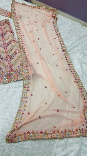 Blush Royale Faux Georgette Lehenga Set
