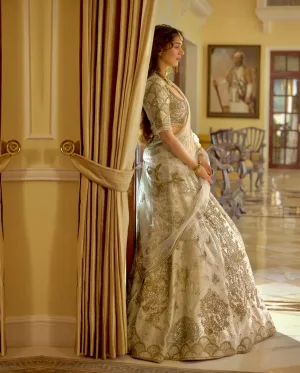 Moonlit Royale Slub Silk Lehenga Set