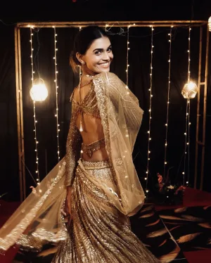 Champagne Royale Kasturi Silk Lehenga Set