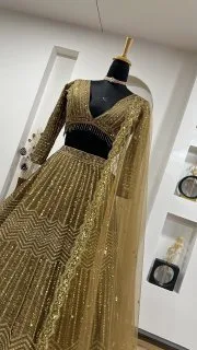 Champagne Royale Kasturi Silk Lehenga Set