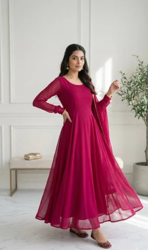 Rosé Grace Georgette Anarkali Set