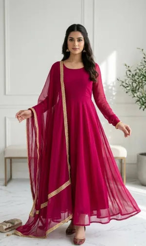 Rosé Grace Georgette Anarkali Set