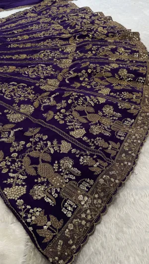 Royalty Faux Georgette Sequin Lehenga Set