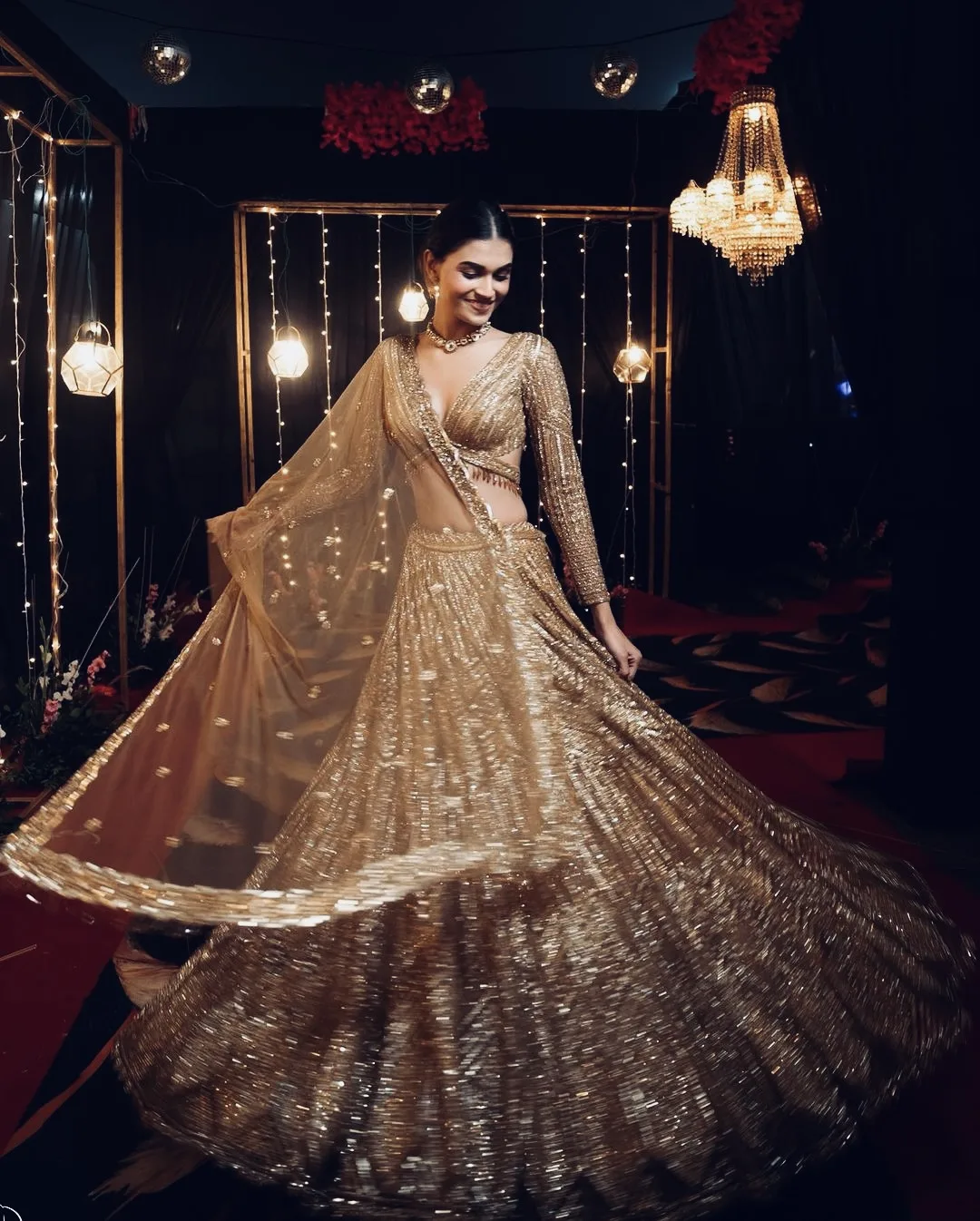 Champagne Royale Kasturi Silk Lehenga Set