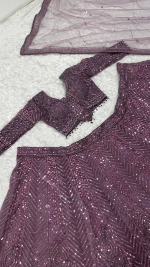 Twilight Sparkle Sequin Net Lehenga Set