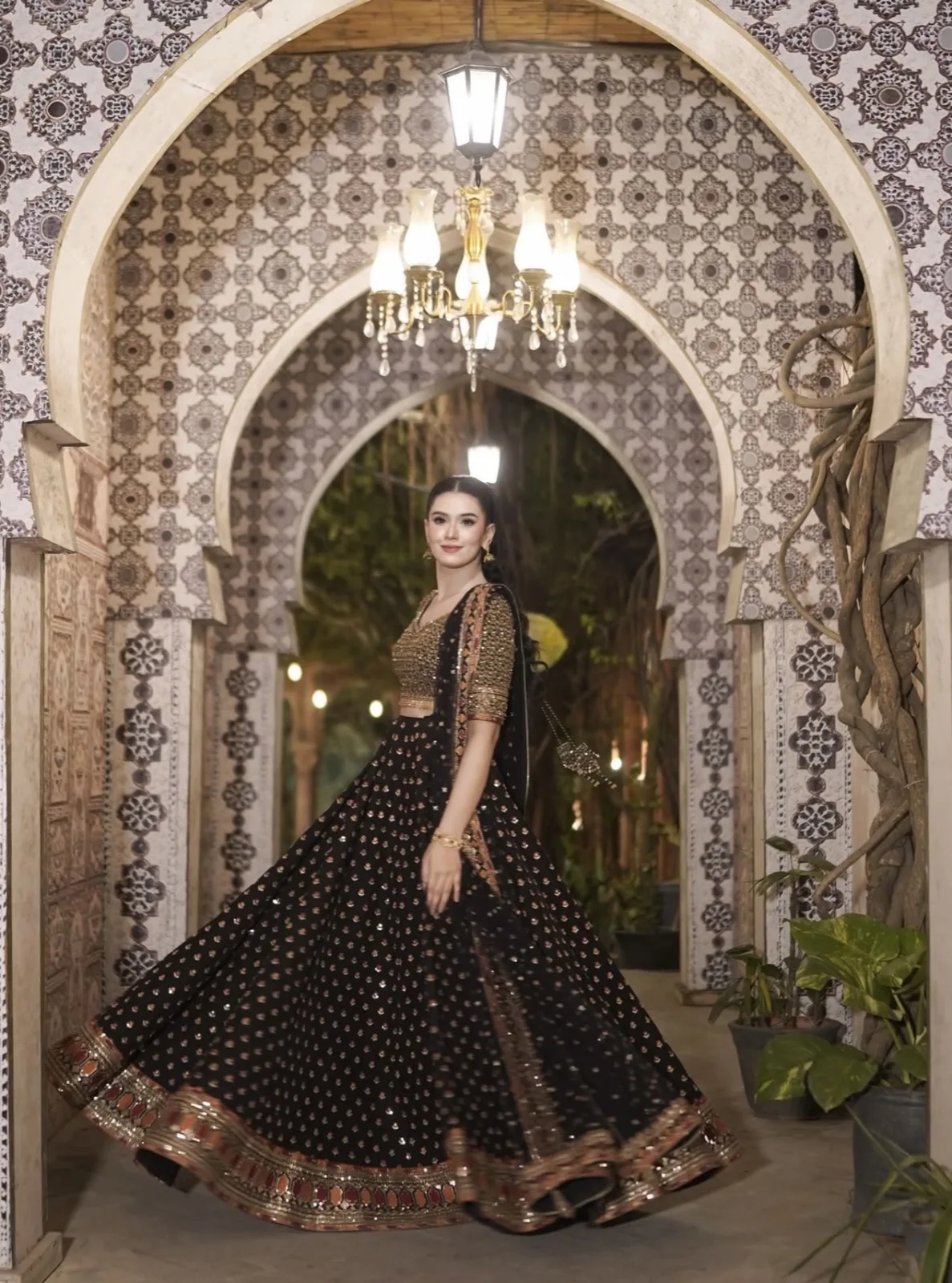 Royal Noir Heritage Embroidered Lehenga