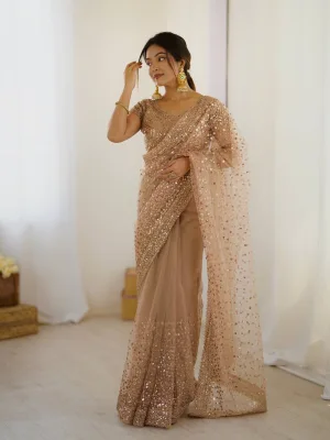 Celestial Sparkle Net Saree