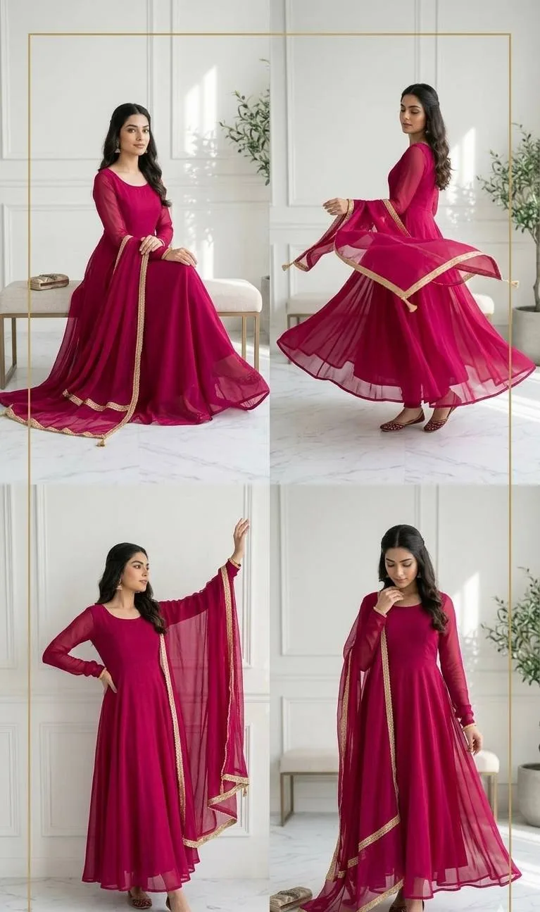 Rosé Grace Georgette Anarkali Set