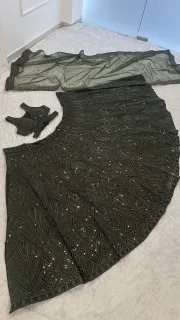 Olive Étoile Chinon Silk Lehenga Set