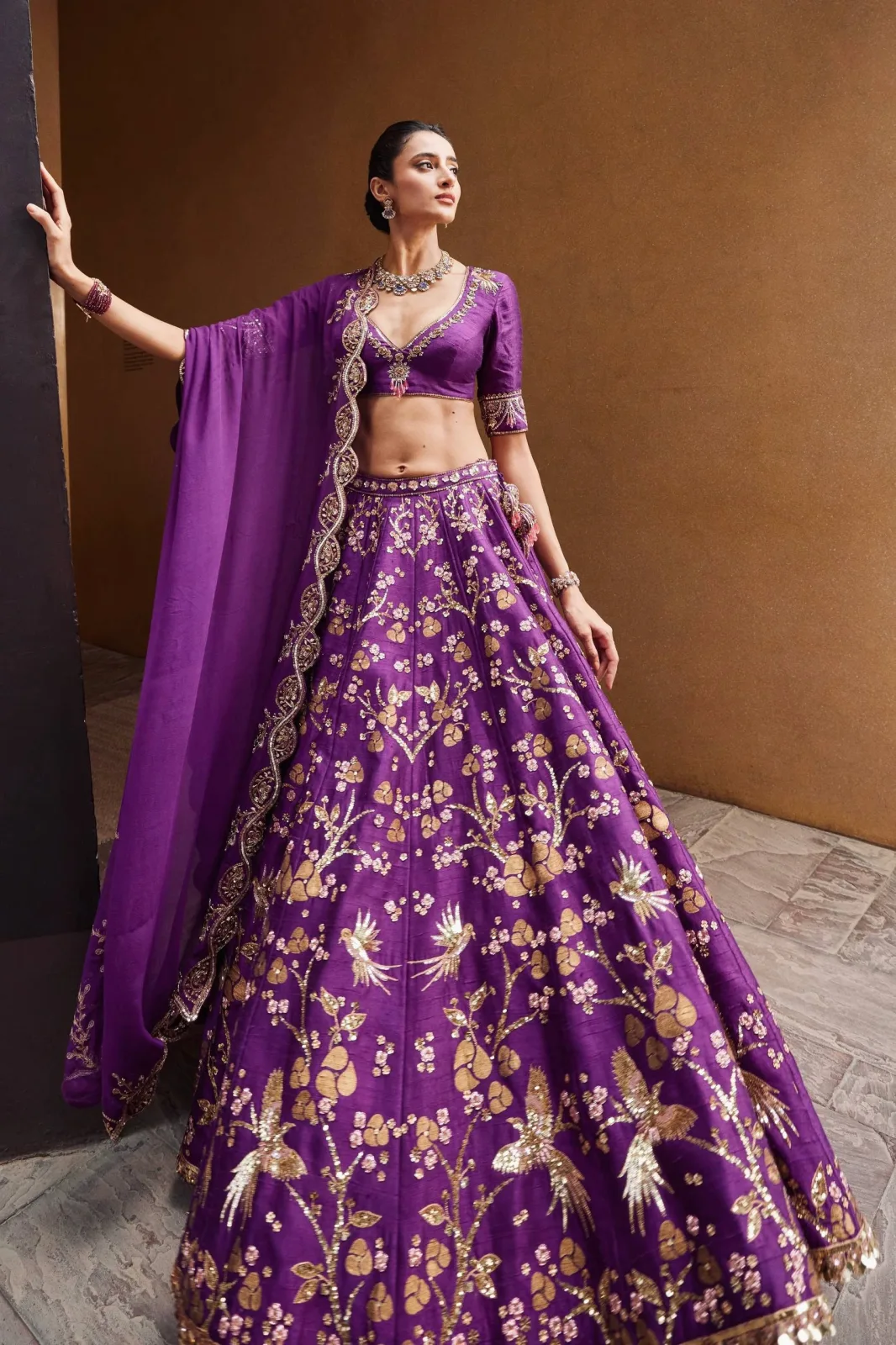 Royal Amethyst Thai Silk Lehenga Set
