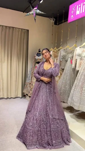 Twilight Sparkle Sequin Net Lehenga Set