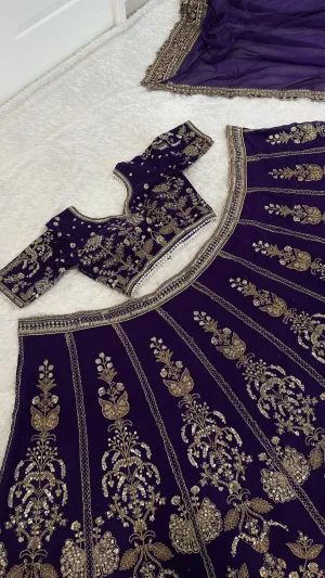 Royalty Faux Georgette Sequin Lehenga Set