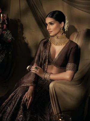 Chocolate Royale Thai Silk Designer Lehenga
