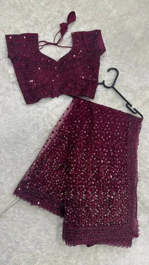 Celestial Sparkle Net Saree