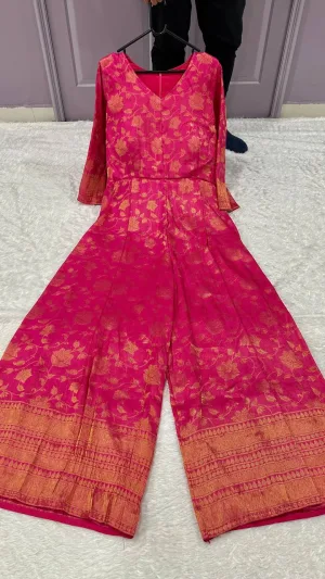 Rani Royale Banarasi Silk Jacquard Jumpsuit