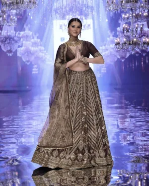 Chocolate Royale Thai Silk Designer Lehenga