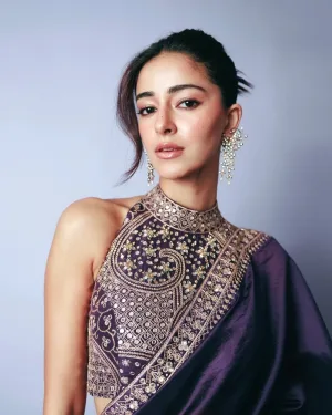 Midnight Violet Kasturi Silk Saree with Dori &amp;amp;amp;amp;amp; Sequin Work