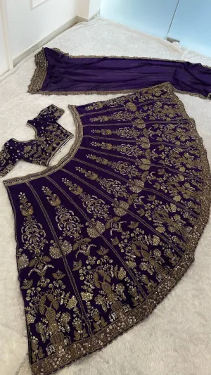 Royalty Faux Georgette Sequin Lehenga Set