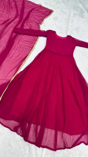 Rosé Grace Georgette Anarkali Set