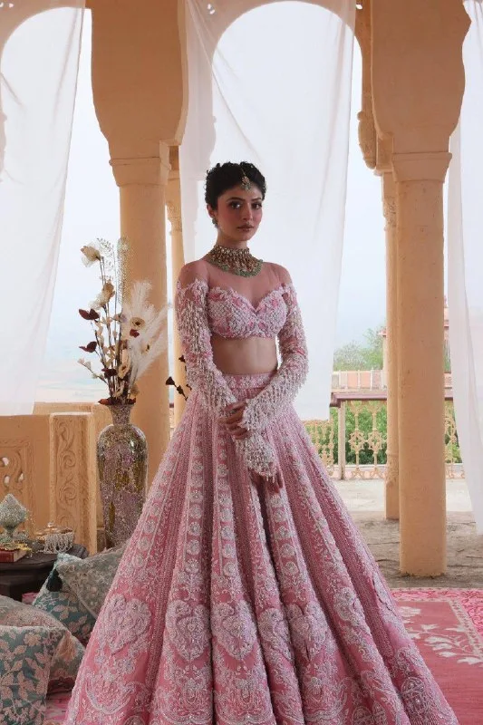 Rosé Blossom Slub Silk Lehenga Set