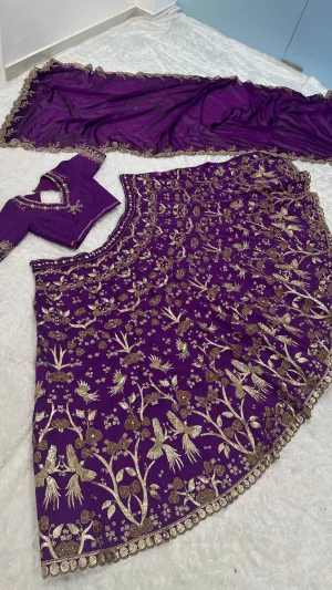 Royal Amethyst Thai Silk Lehenga Set