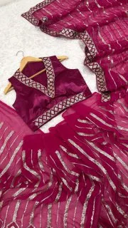 Rosé Sparkle Georgette Party Wear Saree