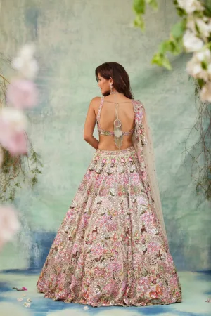 Garden of Elegance Floral Faux Georgette Lehenga Set
