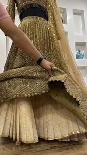 Champagne Royale Kasturi Silk Lehenga Set alternate view