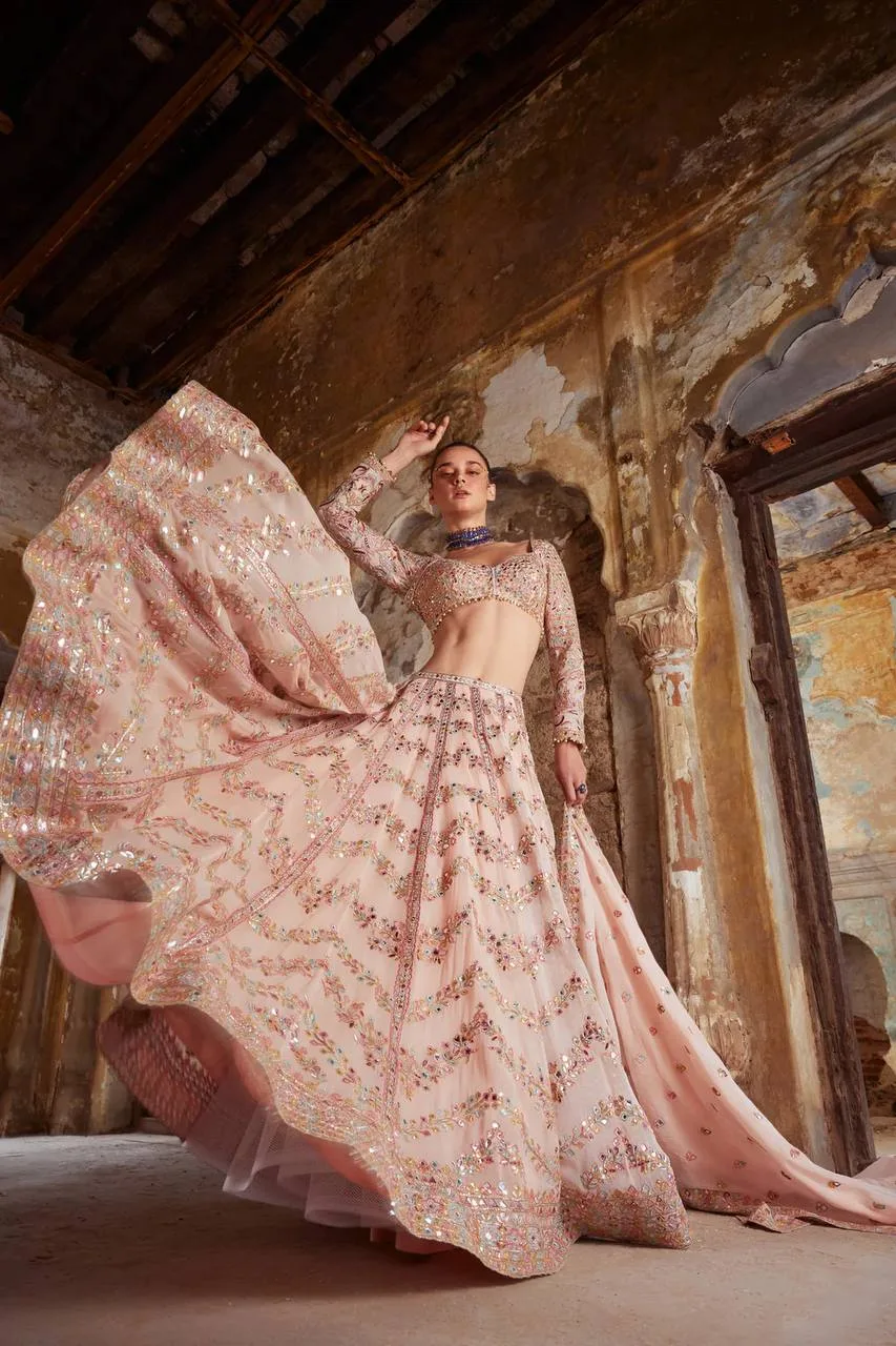 Blush Royale Faux Georgette Lehenga Set