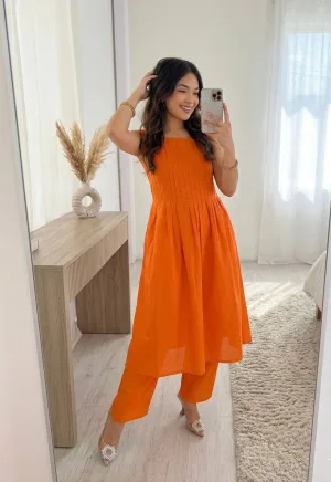 Sunset Glow Magic Slub Cotton Co-ord Suit