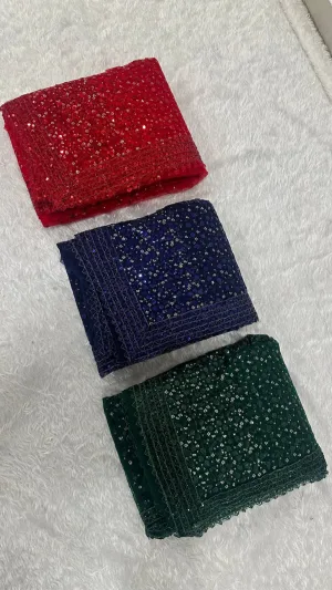 Celestial Sparkle Net Saree