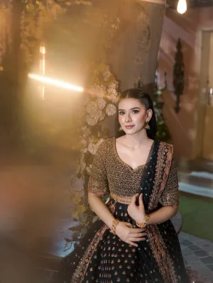 Royal Noir Heritage Embroidered Lehenga