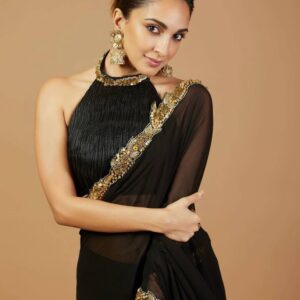 black Georgette saree