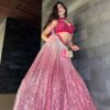 Satin silk padding lehnga