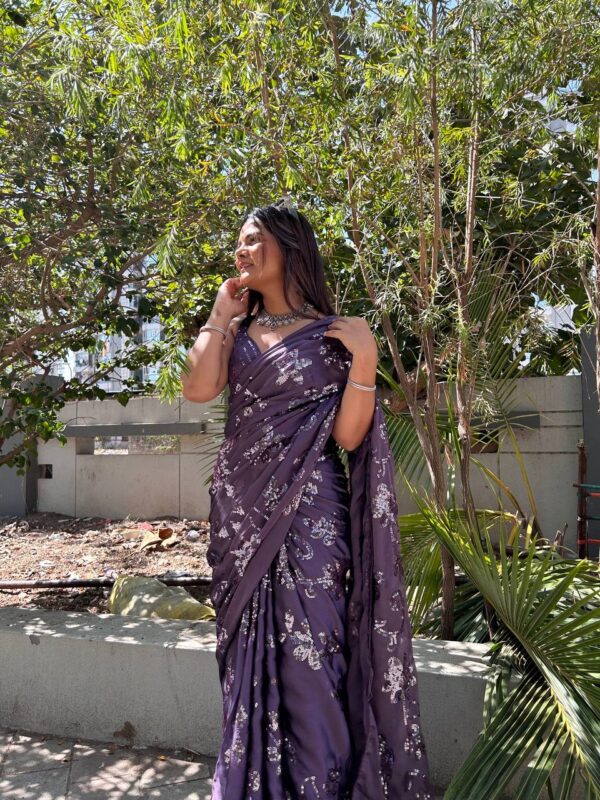 Purple heavy Kasturi silk saree