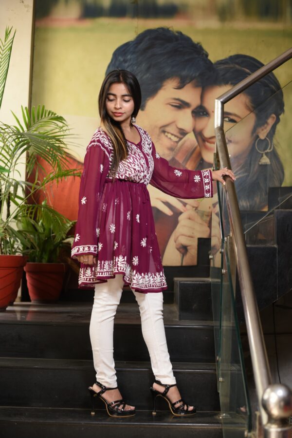 MOST FASHIONABLE KURTI IS CHIKAN KURTI