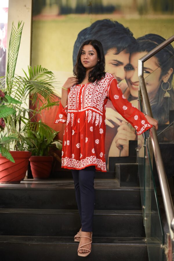 Red Chikankari