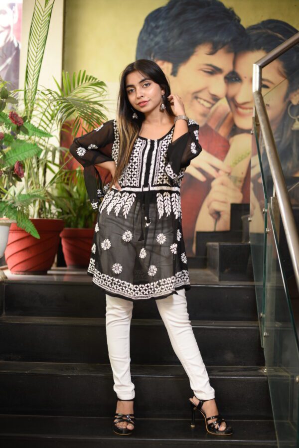 black chikan kurti