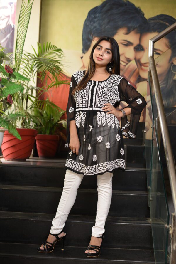 black chikan kurti