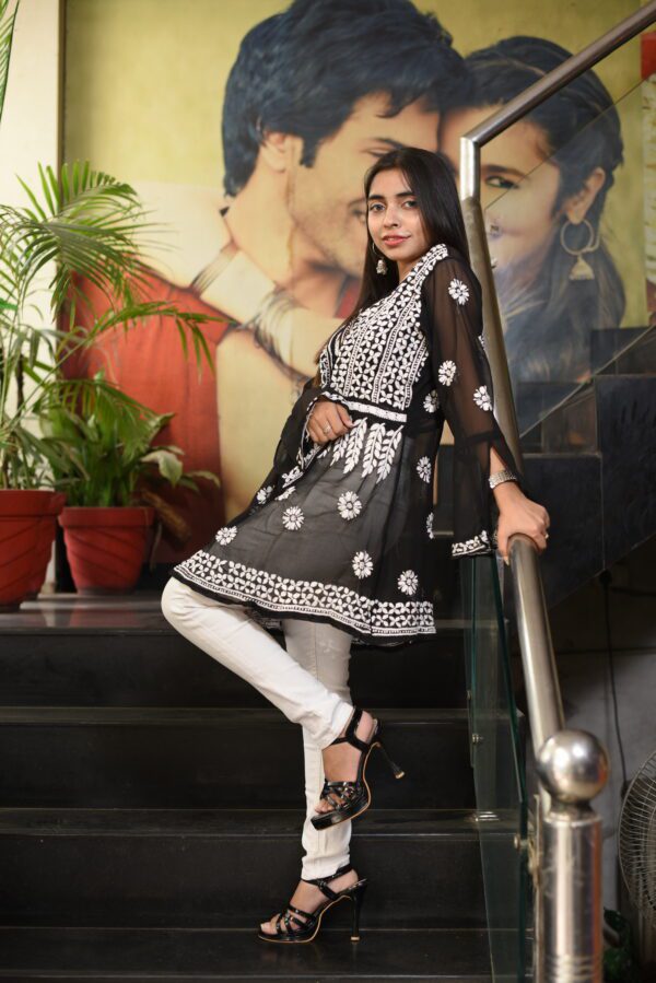 black chikan kurti