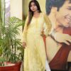 Rayon Yellow Chikan kurti